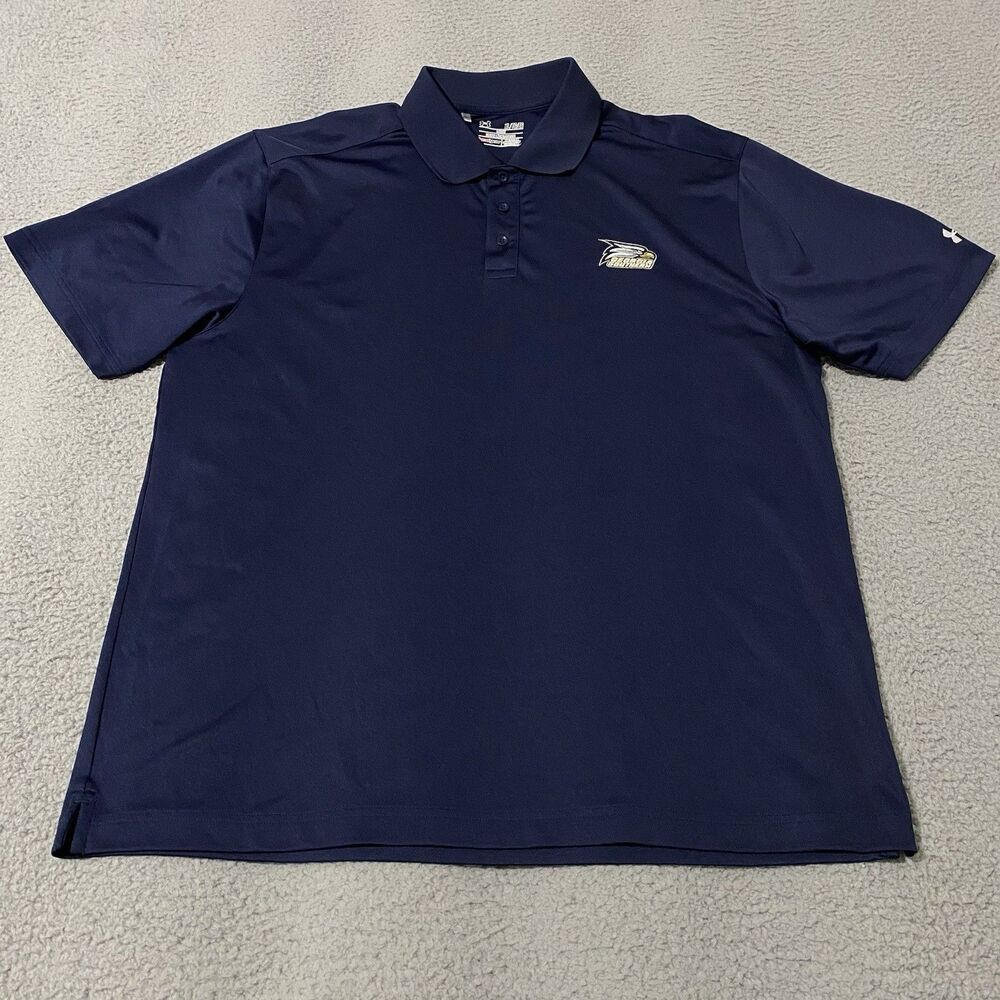 Georgia Southern Eagles Polo Shirt Under Armour Mens XL Blue Loose HeatGear Golf